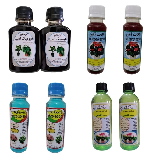 کود مایع گل دهی گیاهانو کلات آهن و سه بیست و هیومیک مدل A حجم 120 میلی لیتر بسته 8 عددی